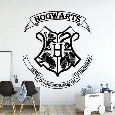 SnappyVinyl 40 cm Harry Potter Hogwarts Crest Self Adhesive Sticker(Pack of 1)