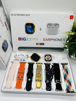 DMTRAND I20 AMAZING BOOM COMBO Touch Watch Golden with 6 Strap Extra and 1 TWS Smartwatch(Multicolor Strap, Free Size)