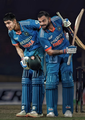 Dumdic 30 cm Virat Kohli And Gill A4 Strong Self Adhesive Sticker(Pack of 1)