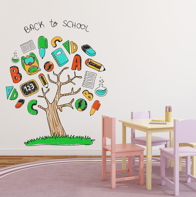 Remer 69 cm back to school wallsticker Self Adhesive Sticker(Pack of 1)