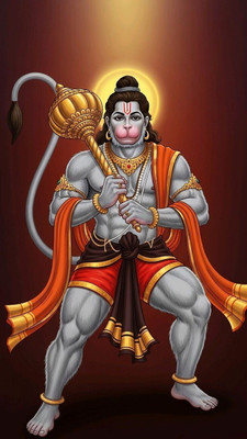 swaroopa 16.5 inch hanuman ji sticker Self Adhesive Sticker(Pack of 1)
