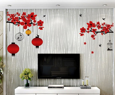STICKER STUDIO 51 cm Tree with lamp Reusable Sticker(Pack of 2)
