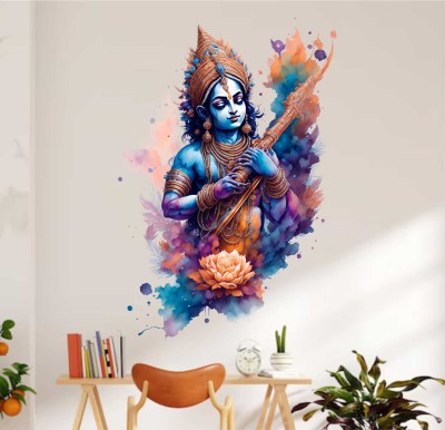 Wall Admire 40 cm Krishna Wall Stickers & Murals Size - 40x60cm Self Adhesive Sticker(Pack of 1)