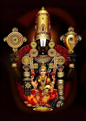 Dumdic 30 cm Sri Vishnu Bhagavan Beautiful Face A4 Strong Self Adhesive Sticker(Pack of 1)