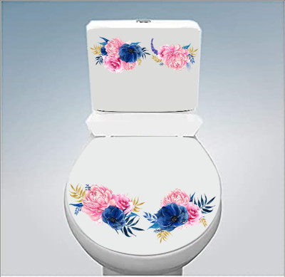 Epithet Studio 38 cm coles flowers Toilet Seat Sticker ( Size :- 38 X 33 cm )GDDS77 NEW Self Adhesive Sticker(Pack of 1)