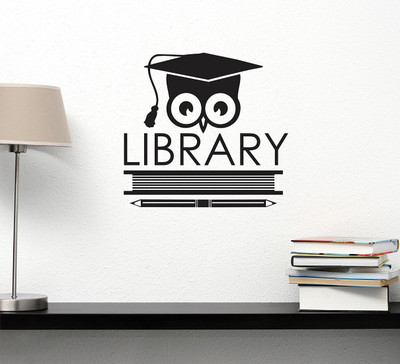 WALLDECORS 60.96 cm LIBRARY IMAGE Self Adhesive Sticker(Pack of 1)