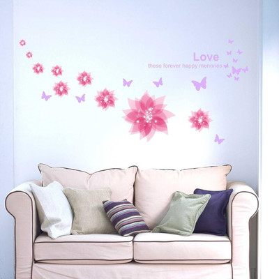 SmartWindow 45 cm Pink Butterfly and Flower Baby Quotes PVC Vinyl Wall Sticker (45CM x 60CM) Self Adhesive Sticker(Pack of 1)