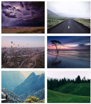 ModernDecor 30.48 cm Natural Beautiful Scenery Poster for Livingroom Wall Décor (Size 12x18 Inch)s38 Self Adhesive Sticker(Pack of 6)