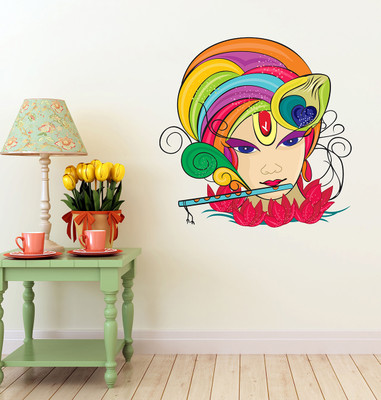 MIIKOR 50 cm Krishna | Non-Reusable Sticker Self Adhesive Sticker(Pack of 1)