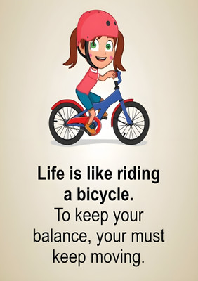 Dumdic 30 cm Life Like Riding Bicycle A4 Strong Self Adhesive Sticker(Pack of 1)