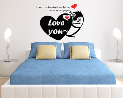 WALLARSH 60 cm Love You Self Adhesive Sticker(Pack of 1)