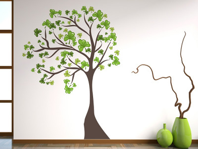 MIIKOR 120 cm Tree | Non-Reusable Stickers Self Adhesive Sticker(Pack of 1)