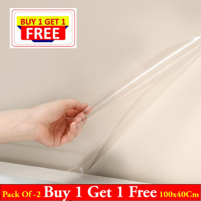 WallDaddy 100 cm Clear & Transparent Wall Protective Film Wallpaper Combo Wall Protector Cover Self Adhesive Sticker(Pack of 2)