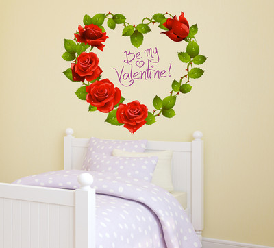 Wallzone 70 cm Be My Velantine Removable Sticker(Pack of 1)