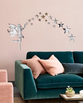 ShobhaDecor 30 cm Star Fairy 3D Mirror acrylic wall sticker Self Adhesive Sticker(Pack of 1)