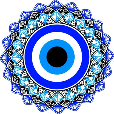 Hetshree Decor 15 inch Evil Eye Logo Wall Sticker And Decal Self Adhesive Sticker(Pack of 1)