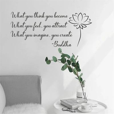 SnappyVinyl 57 cm Buddha Quote Self Adhesive Sticker(Pack of 1)
