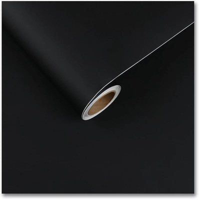 SELLORAMA 200 cm Black Plain Vinyl Wallpaper Sticker Peel and Stick Wallpaper Sticker 200 x 30 cm Self Adhesive Sticker(Pack of 1)