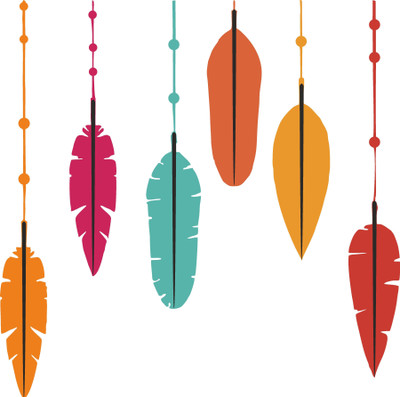 S3DESIGN 60 cm hanging plam tree leaves Self Adhesive Sticker(Pack of 1)