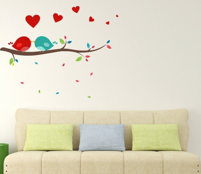 Littlebuds 130 cm Love Bird Removable Sticker(Pack of 1)