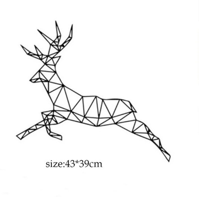 SnappyVinyl 30 cm Geometric Abstract Line deer Self Adhesive Sticker(Pack of 1)