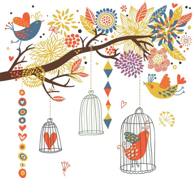 Wallme 80 inch Birds | Non-Reusable Sticker Self Adhesive Sticker(Pack of 1)