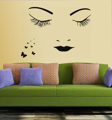 walkart 2.54 cm dream girl with eyes and lips Removable Sticker(Pack of 1)