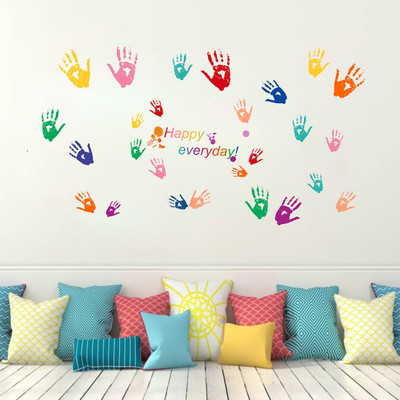 MIIKOR 100 cm Colorful Hands | Non-Reusable Sticker Self Adhesive Sticker(Pack of 1)
