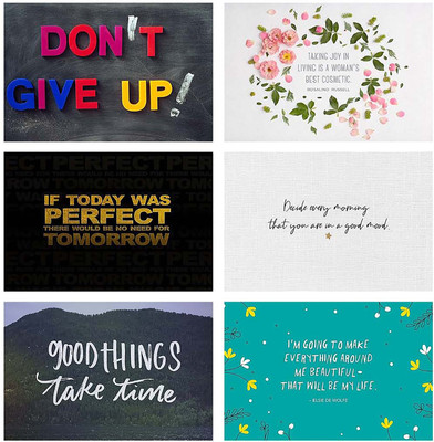 RKDECOR 30.48 cm Motivational Quotes Poster for Room Home office Gym Wall Decor (Size12x18 In)S9 Self Adhesive Sticker(Pack of 6)