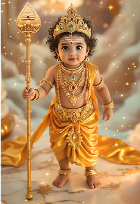 udhaya 48 cm Bala Murugan Wall Sticker – Muruga Child Form Décor for Home & Pooja Room” Self Adhesive Sticker(Pack of 1)