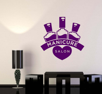 SnappyVinyl 33 cm Salon Manicure Logotype Easy to apply Wall Sticker Self Adhesive Sticker(Pack of 1)