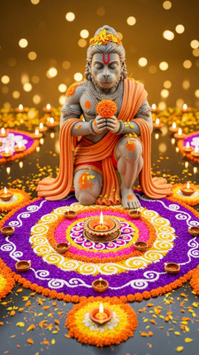 swaroopa 16.5 inch Hanuman Ji sticker Self Adhesive Sticker(Pack of 1)