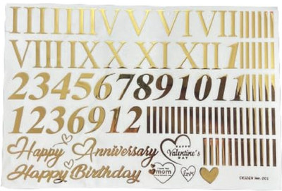 Revees Clive 15 cm Sticker for Art and Craft Sticker in Gold A/5 Size Resin Art (Number Sticker) Self Adhesive Sticker(Pack of 1)