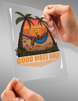 teesgraphy 30 cm GOOD VIBES ONLY Non-Reusable Sticker(Pack of 1)