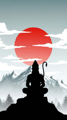 swaroopa 16.5 inch Hanuman ji Sticker Self Adhesive Sticker(Pack of 1)