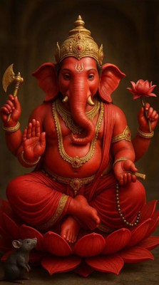 swaroopa 16.5 inch Ganesh ji sticker Self Adhesive Sticker(Pack of 1)