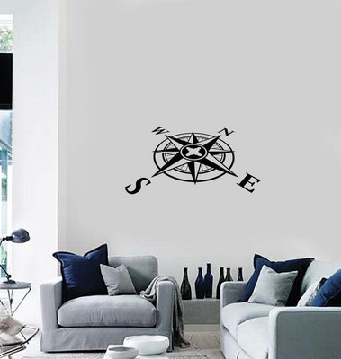 SnappyVinyl 66 cm r Compass Nautical Easy to apply Wall Sticker Self Adhesive Sticker(Pack of 1)