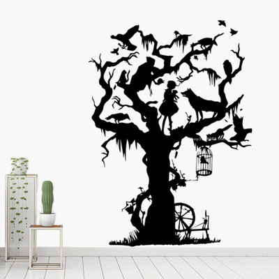 SnappyVinyl 56 cm Scary Tree Halloween Wall Sticker Self Adhesive Sticker(Pack of 1)