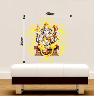 SR ENTERPRISE 1 cm ganesh ji wall stickergod _bhagwan ji wall sticker(48X49) Self Adhesive Sticker(Pack of 1)