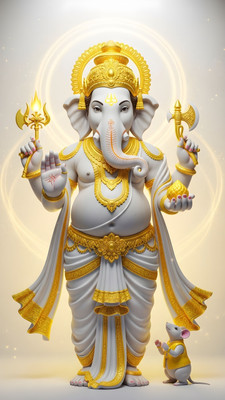 swaroopa 16.5 inch Shri Ganesha sticker Self Adhesive Sticker(Pack of 1)