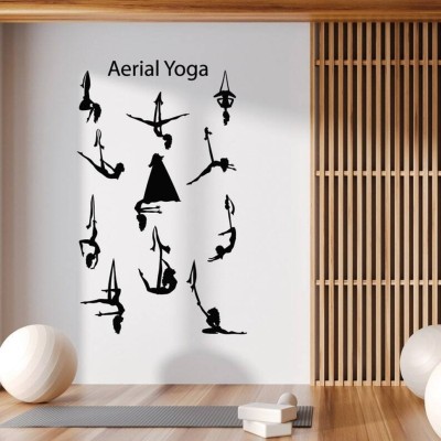 SnappyVinyl 27 cm Yoga Wall Sticker PVC Vinyl Self Adhesive Sticker(Pack of 1)