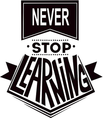 MIIKOR 55 cm Never Stop Learning | Non-Reusable Sticker Self Adhesive Sticker(Pack of 1)