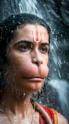 swaroopa 16.5 inch Hanuman ji sticker Self Adhesive Sticker(Pack of 1)