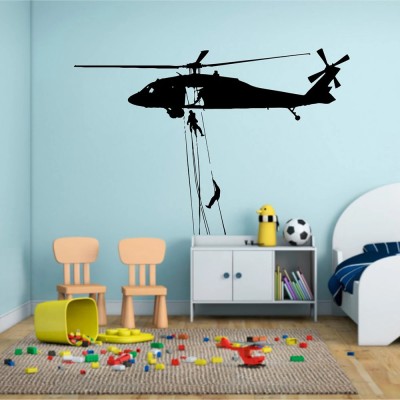 SnappyVinyl 29 cm Helicopter, Wall Sticker PVC Vinyl Self Adhesive Sticker(Pack of 1)