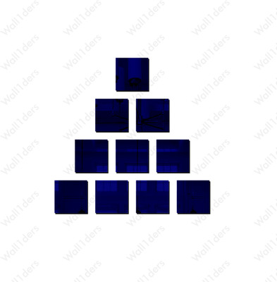 wall1ders 10 cm Square Blue Acrylic Mirror Self Adhesive Sticker(Pack of 10)