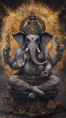 swaroopa 16.5 inch shri ganesh sticker Self Adhesive Sticker(Pack of 1)