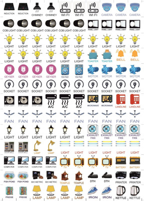 MOREL 1.5 cm SWITCH STICKER CLEAR A5 FOR ELECTRIC BOARD INCLUDING 29 DESIGN TOTAL 130 STICKER Self Adhesive Sticker(Pack of 1)