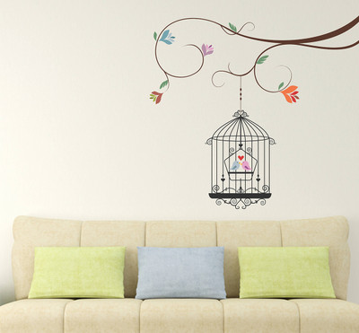 Wallzone 140 cm BIRDS Removable Sticker(Pack of 1)