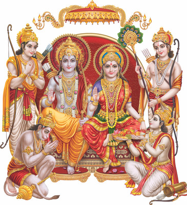 Happy Customise 70 cm Big Ram Darbar Wall Self Adhesive Sticker(Pack of 1)