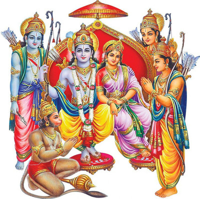 crystalsign 76.2 cm Ram Darbar Self Adhesive Sticker(Pack of 1)